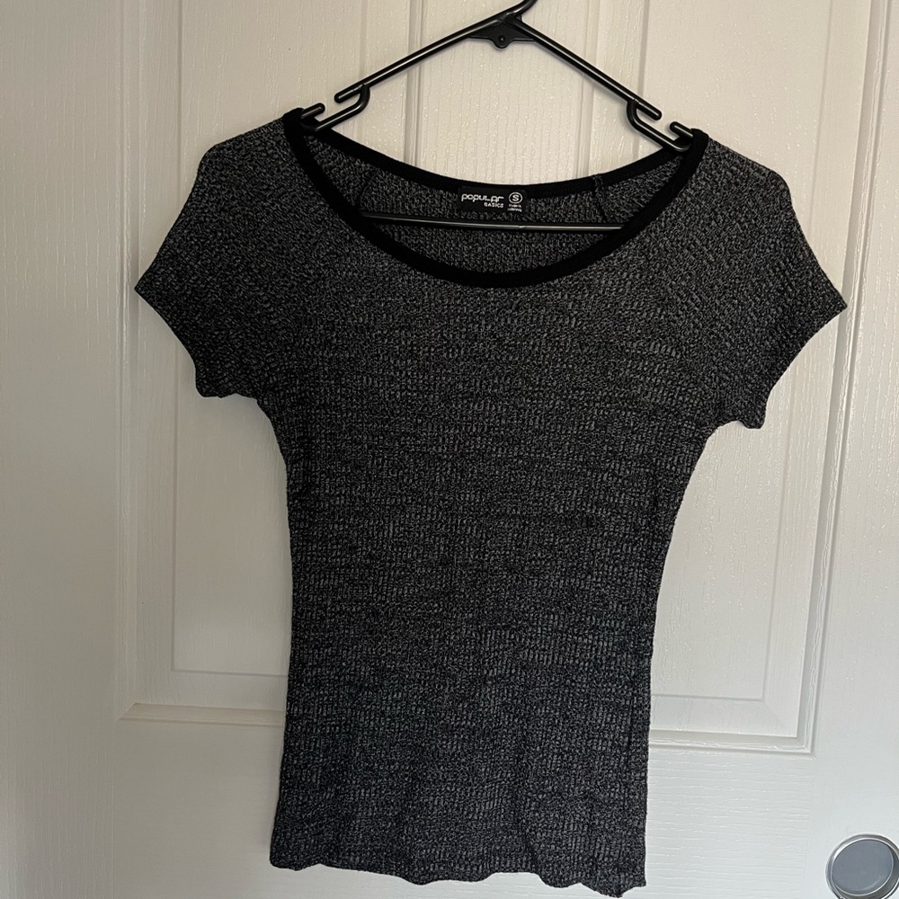 Popular Basics Black Short Sleeve Tee